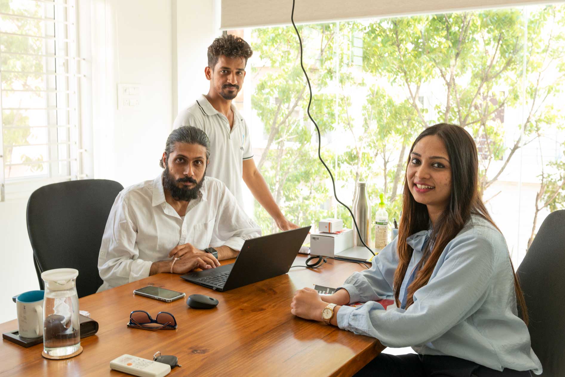 Akshay Markandey, Founder of VersionX, with a few team members